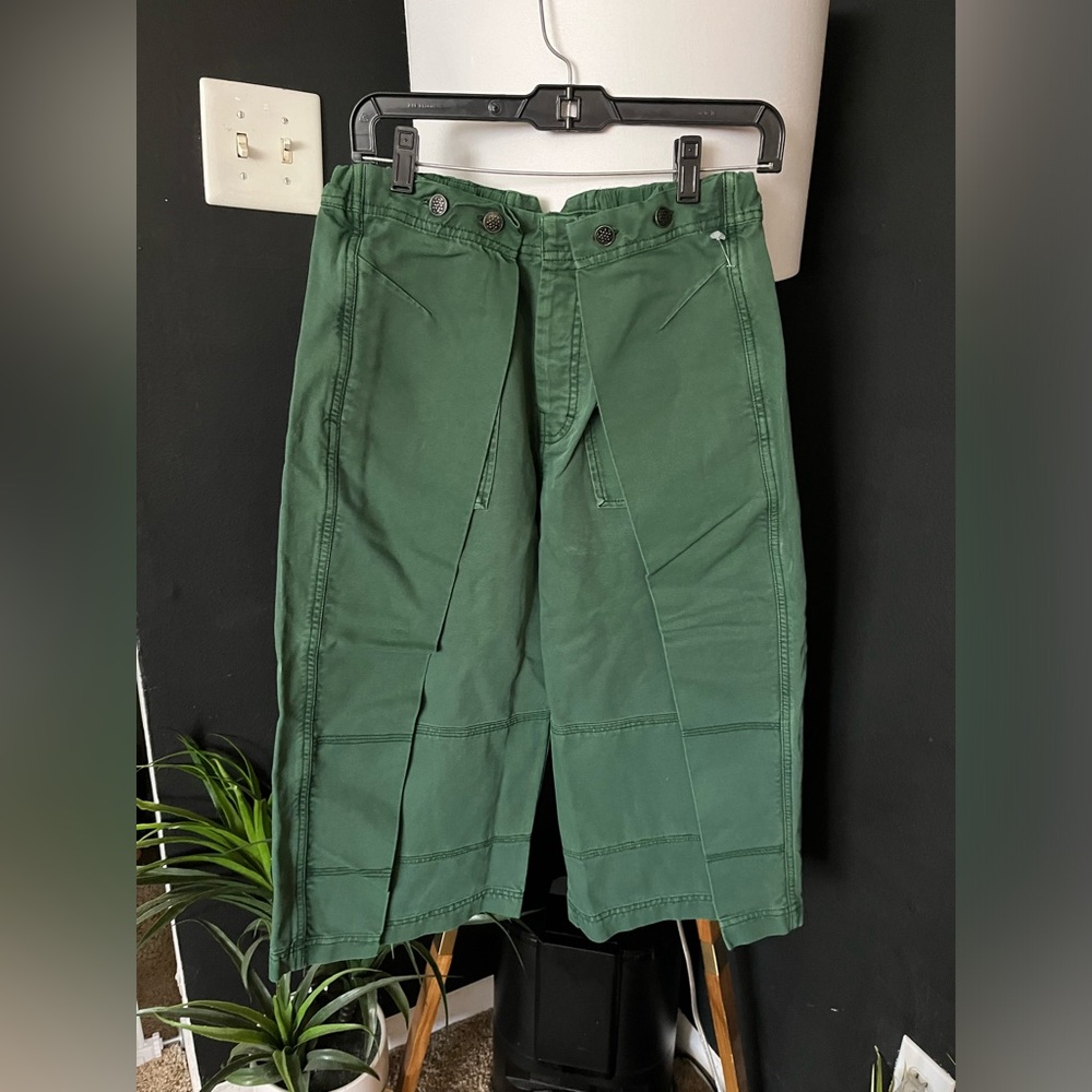 NWOT FREE PEOPLE Keep Calling Crop Pants In Green MSRP $128 Size 4 Oversized - Picture 6 of 8